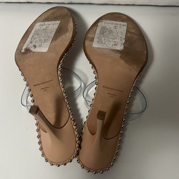 ALEXANDER WANG NOVA 85MM STRAPPY PVC MID HEEL SLIDE SANDALS SIZE‎ 41 - Picture 4 of 9
